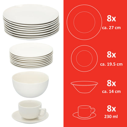 Alpina Serviesset 8 Persoons – 40 Delig Wit Servies 🍽️