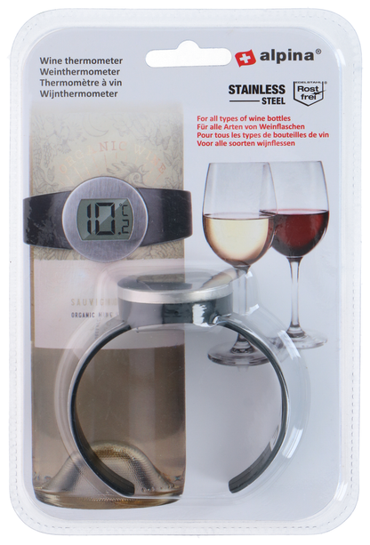 Wijnthermometer RVS – RVS – Voor alle wijnflessen