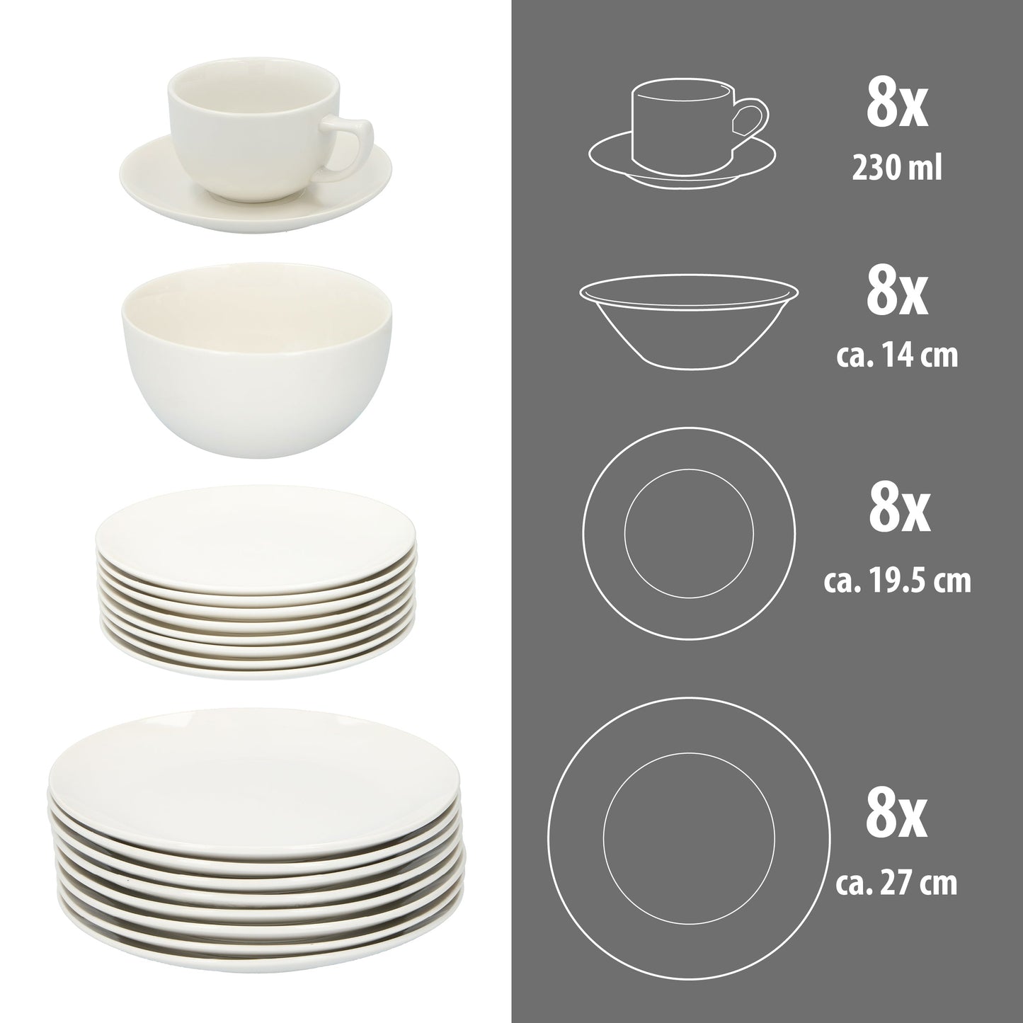 Alpina Serviesset 8 Persoons – 40 Delig Wit Servies 🍽️