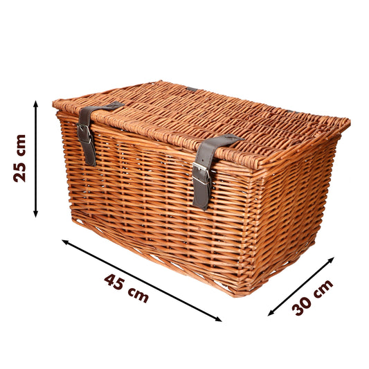 Fietsmand riet 30 liter – Voor voordrager – Bruin – 30L (1 stuk)