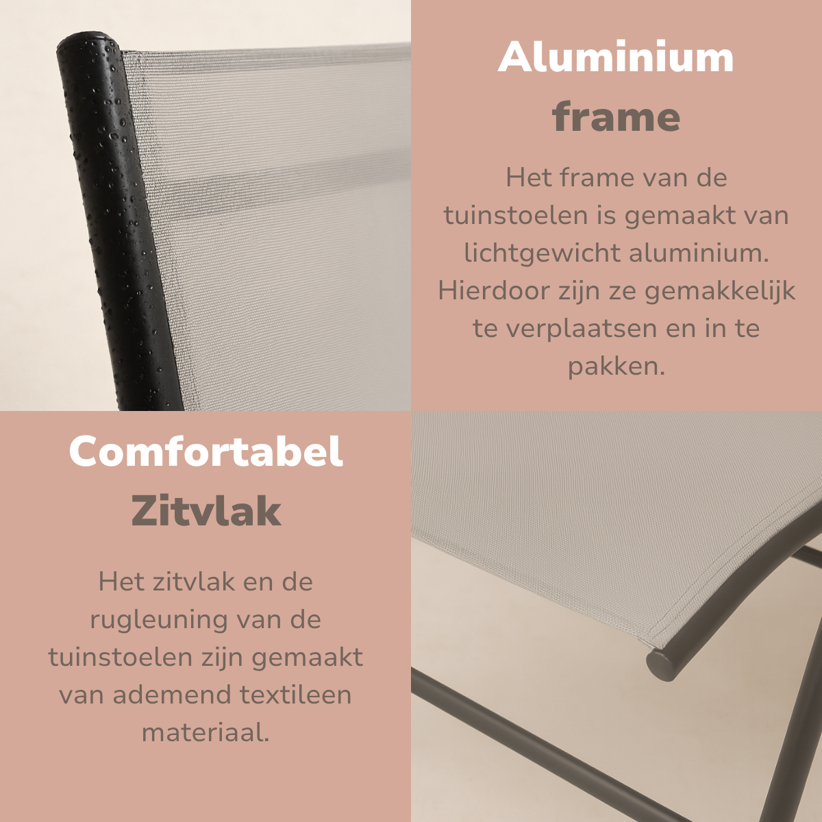 Lifetime Garden Santiago Tuinstoelen Set van 2 – Verstelbaar & Opvouwbaar