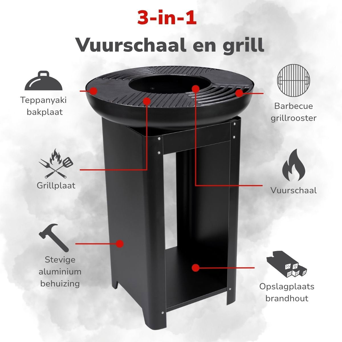 alpina Vuurkorf met Teppanyaki Grill – Warmte en Koken in Één