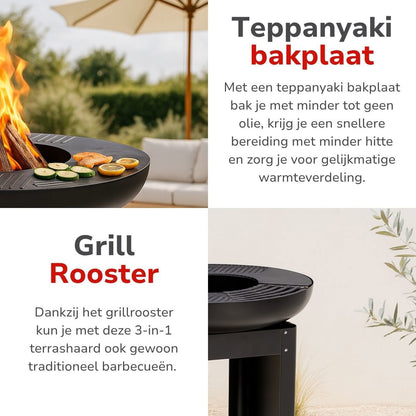 alpina Vuurkorf met Teppanyaki Grill – Warmte en Koken in Één