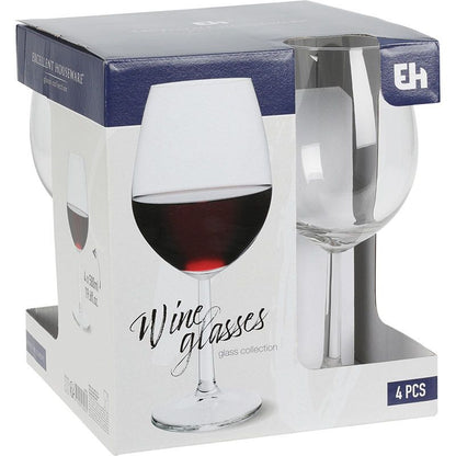 Rode wijnglazen 580 ml set van 4 – 58 cl – Transparant